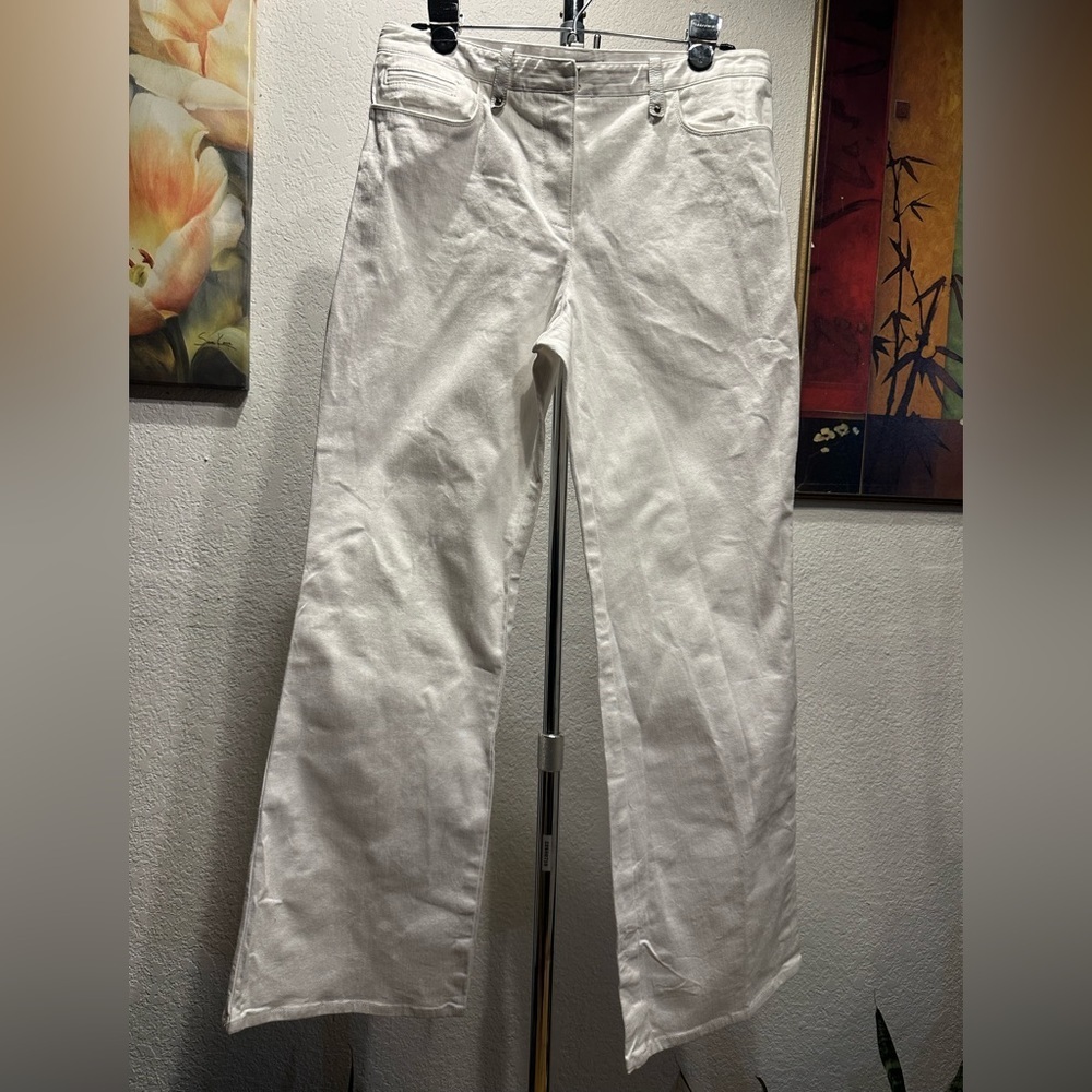 Etcera white wide leg pants size 10